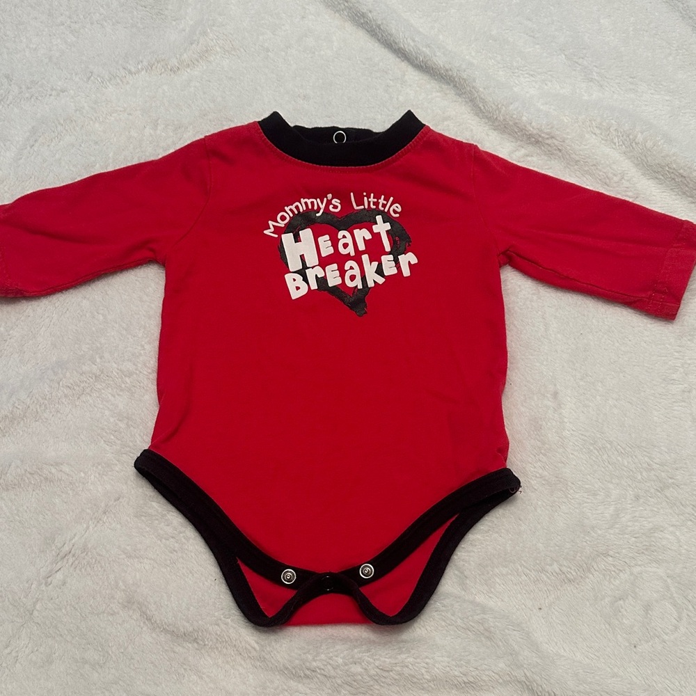 Okie Dokie Red and Black Heart Bodysuit
